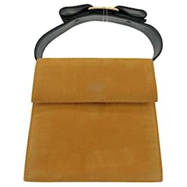 Salvatore Ferragamo-Handtasche aus Wildleder mit Vara-Schleife-Braun