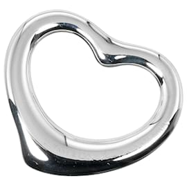 Tiffany & Co-Open Heart Silver Pendant-Silvery