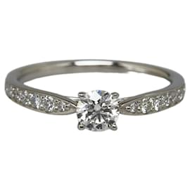 Tiffany & Co-Anel de noivado de diamante de platina-Prata