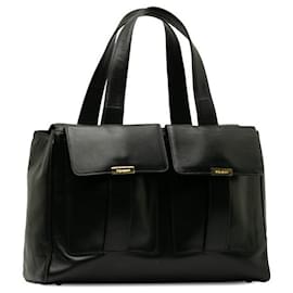 Yves Saint Laurent-Leder 2 Handtasche mit Vordertaschen-Schwarz