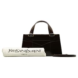 Yves Saint Laurent-Leather Two Way Bag-Brown