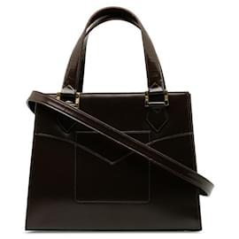 Yves Saint Laurent-Leather Two Way Bag-Brown