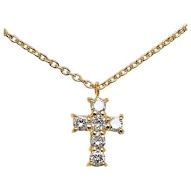& Other Stories-18k Collar con colgante de cruz de diamantes en oro-Dorado