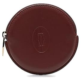 Cartier-Must De Cartier Leather Round Coin Purse-Red