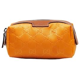 Gucci-Custodia cosmetica in nylon GG-Arancione