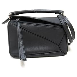 Loewe-Mini Leather Puzzle Bag-Black