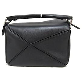 Loewe-Mini Leather Puzzle Bag-Black