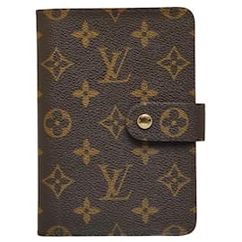 Louis Vuitton-Carteira Monogram Porte Papier Zip-Marrom