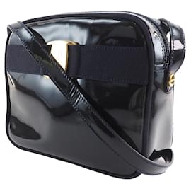 Salvatore Ferragamo-Patent Leather Vara Crossbody Bag-Black