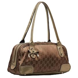 Gucci-GG Canvas Princy Handbag-Brown