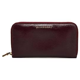 Burberry-Leather zip around wallet-Red