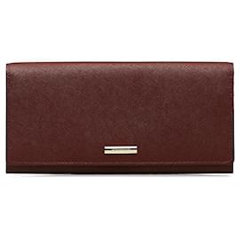 Burberry-Leather Bifold Wallet-Red