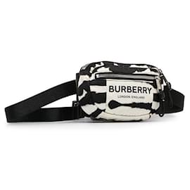 Burberry-Logo Zebra Print Belt Bag-White