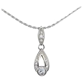 Dior-Collar con colgante de diamantes de imitación-Plata