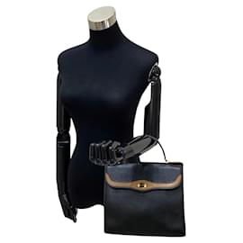 Dior-Leather Handbag-Black