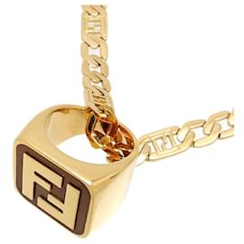 Fendi-Collana con catena ad anello con logo-D'oro