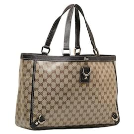 Gucci-GG Crystal Abbey D-Ring Tote Bag-Brown