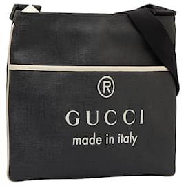 Gucci-Canvas Logo Crossbody Bag-Black