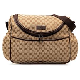 Gucci-GG Canvas Baby Changing Bag-Brown