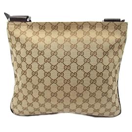 Gucci-GG Canvas Crossbody Bag-Brown