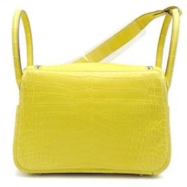 Hermès-Embossed Leather Lindy 26-Yellow