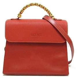 Loewe-Vintage Velazquez Leather Handbag-Red