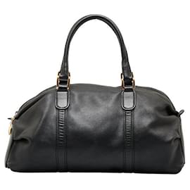 Gucci-Leather Travel Bag-Black