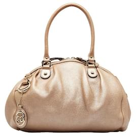 Gucci-Leather Sukey Tote Bag-Brown
