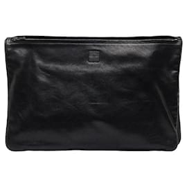 Issey Miyake-Large Leather Clutch-Black
