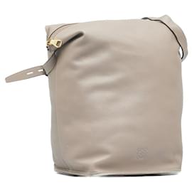 Loewe-Bolsa de ombro com anagrama de couro-Cinza