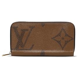 Louis Vuitton-Portafoglio Zippy gigante con monogramma rovesciato-Marrone