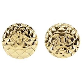 Chanel-CC Matelassé Clip On Brincos-Dourado