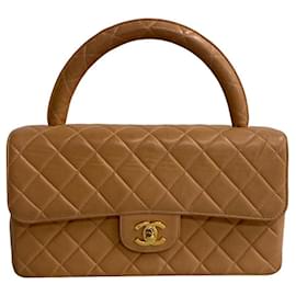Chanel-CC Matelasse Top Handle Bag-Brown