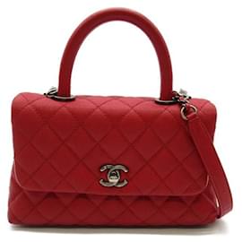 Chanel-CC-gesteppte Tasche mit Kaviargriff-Rot