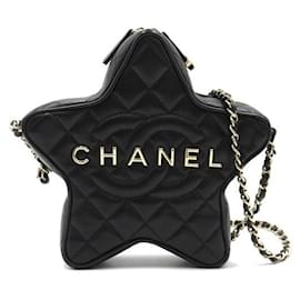 Chanel-Kreuzfahrt 2024 Matelassé-Umhängetasche mit Stern-Schwarz