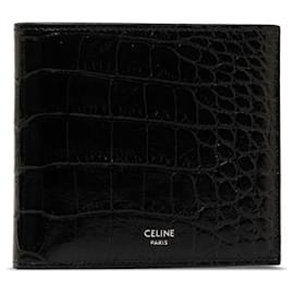Céline-Geprägtes Leder-Portemonnaie mit zwei Fächern-Schwarz