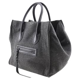 Céline-Phantom Medium Felt Luggage Tote Bag-Grey