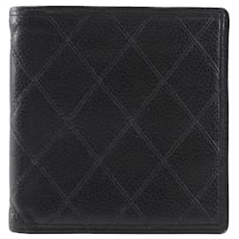 Chanel-Quilted Caviar Bifold Wallet-Black