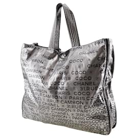 Chanel-Canvas Unlimited Tote Bag-Silvery
