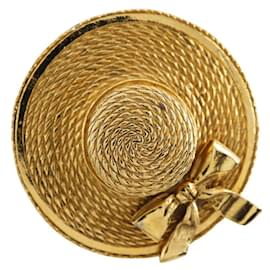 Chanel-Strawhat Brooch-Golden