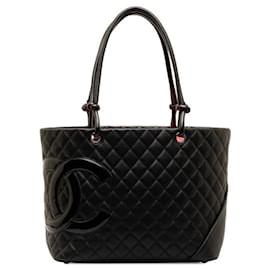Chanel-CC Cambon Leather Tote Bag-Black