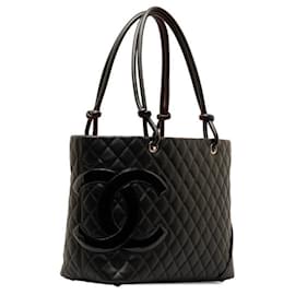 Chanel-Bolso tote CC de cuero Cambon-Negro