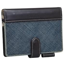 Burberry-Nova Check Denim Bifold Wallet-Blue