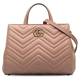 Gucci-GG Marmont Matelasse-Einkaufstasche-Pink