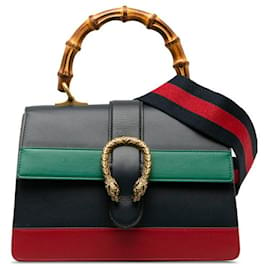 Gucci-Leather Dionysus Bamboo Top Handle Bag-Black