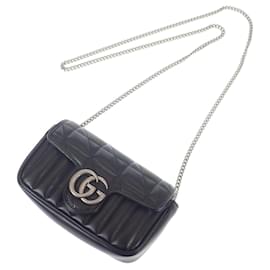 Gucci-Super Mini GG Marmont Matelasse Crossbody Bag-Black