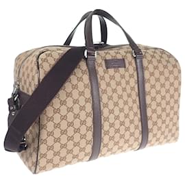 Gucci-Boston-Reisetasche aus GG Canvas-Braun