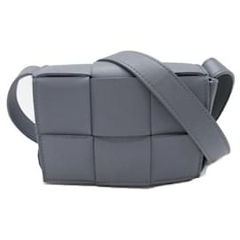 Bottega Veneta-Mini Cassette Leather Bag-Grey