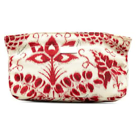 Gucci-Floral Print Canvas Cosmetic Pouch-White