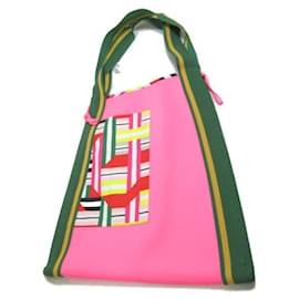 Hermès-Strandtasche aus Segeltuch-Pink
